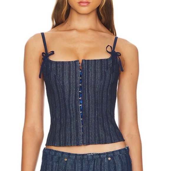 Lioness Tops - Revolve Lioness Denim Corset Top - size small